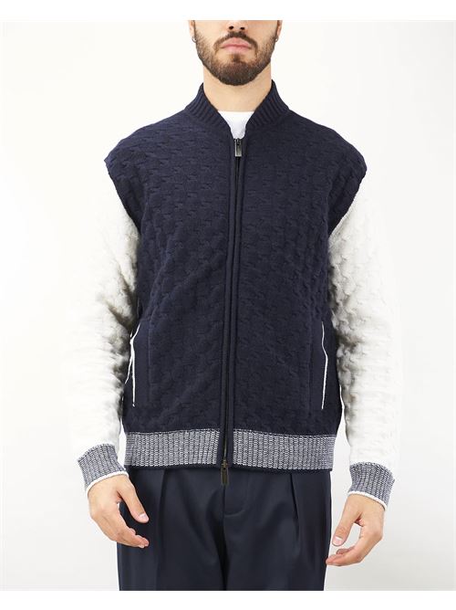 Jacquard wool knit bomber Paolo Pecora PAOLO PECORA | Cardigan | AO01F0022